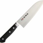 Кухонный японский нож Kanetsune Santoku Lam Aogami 62 HRC