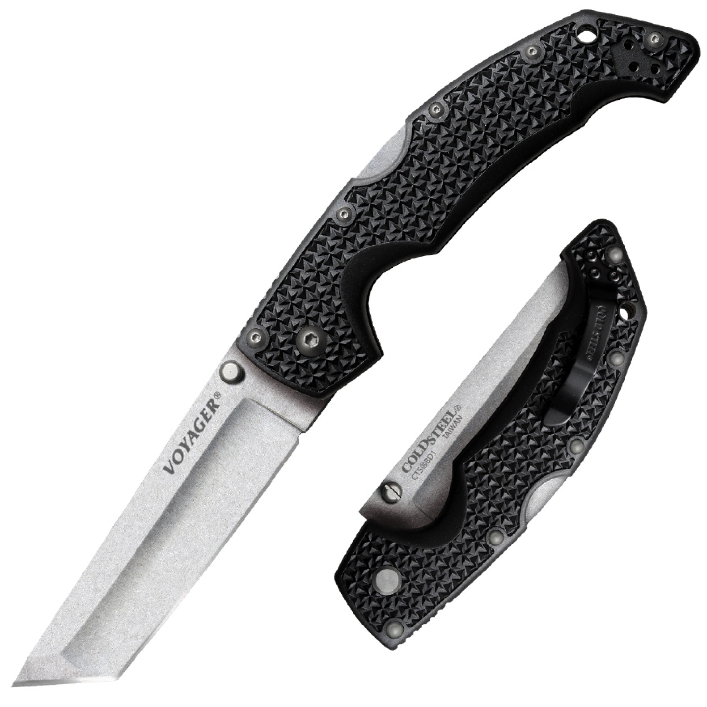cs_voyagerlargetantobd1-1.jpg Складной нож COLD STEEL VOYAGER LARGE TANTO - сталь AUS-10A — изображение 1